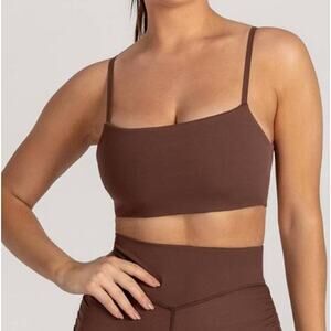 Meshki Asteria Thin Strap Chocolate Crop Top Size Large